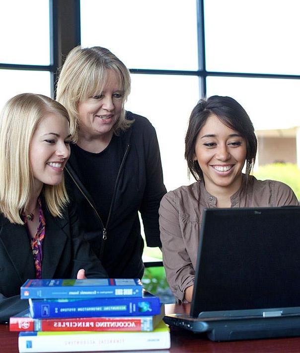 students working at computer